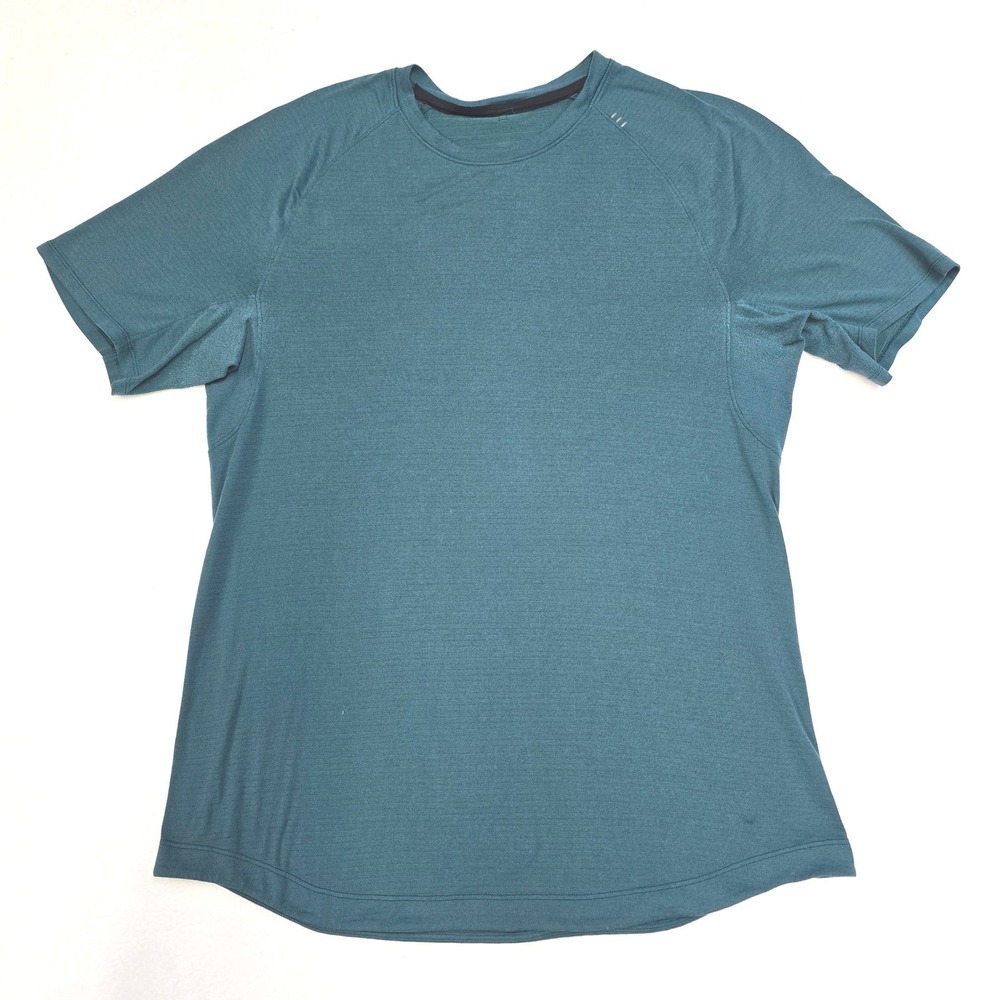 Lululemon Metal Vent Tech Short Sleeve Shirt Teal Blue Heathered Mens XL